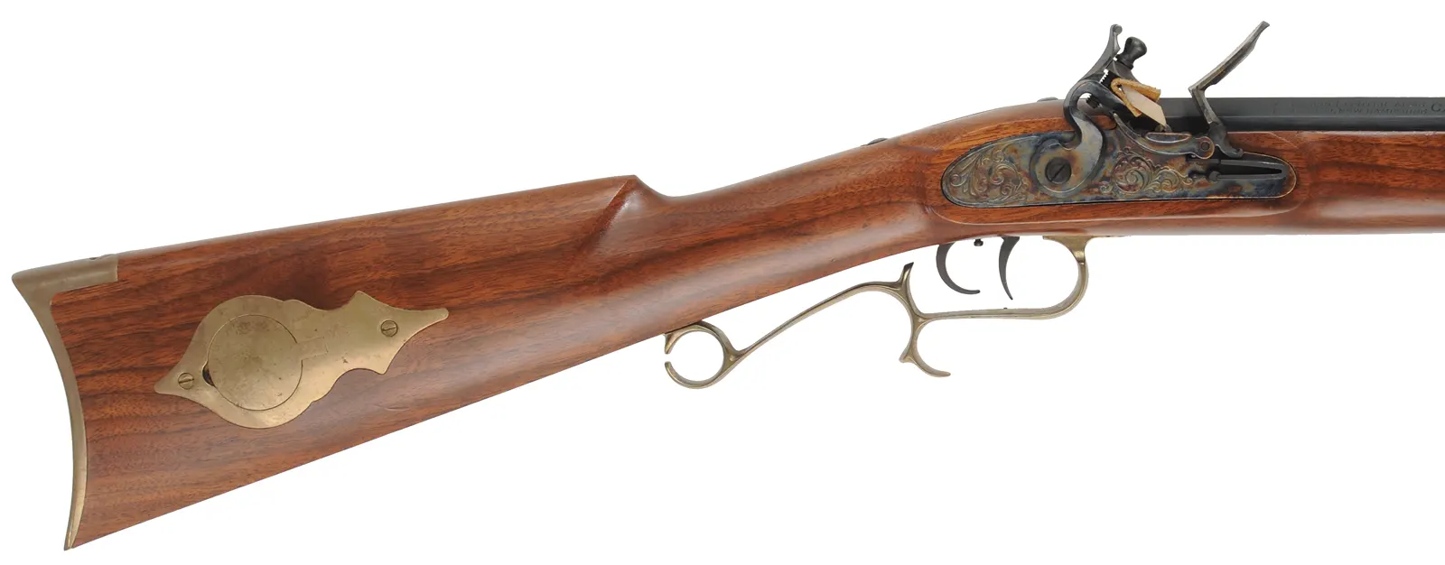 Thompson Center Hawken Rifle
.50 caliber, 28" barrel,
flintlock, walnut, brass, used Thompson Center Hawken Rifle
.50 caliber, 28" barrel,
flintlock, walnut, brass, used