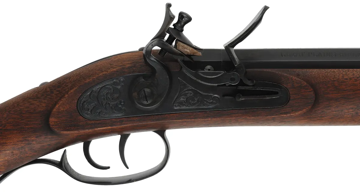 Lyman Great Plains Rifle,
.50 caliber, 32" barrel,
flintlock, walnut, iron, used