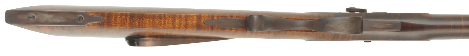 Halfstock Hawken Rifle,
.50 caliber,  31" Green Mountain barrel, 
curly maple, iron trim, percussion, 
new, unfired,  by Mike Compton Halfstock Hawken Rifle,
.50 caliber,  31" Green Mountain barrel, 
curly maple, iron trim, percussion, 
new, unfired,  by Mike Compton