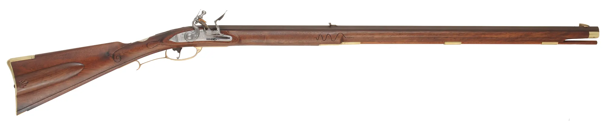 Lancaster County, Pennsylvania Barn Rifle,
.50 caliber, 35" Colerain barrel,
engraved Chamber's flintlock, walnut, brass trim, 
as-new, unfired, by M. Compton