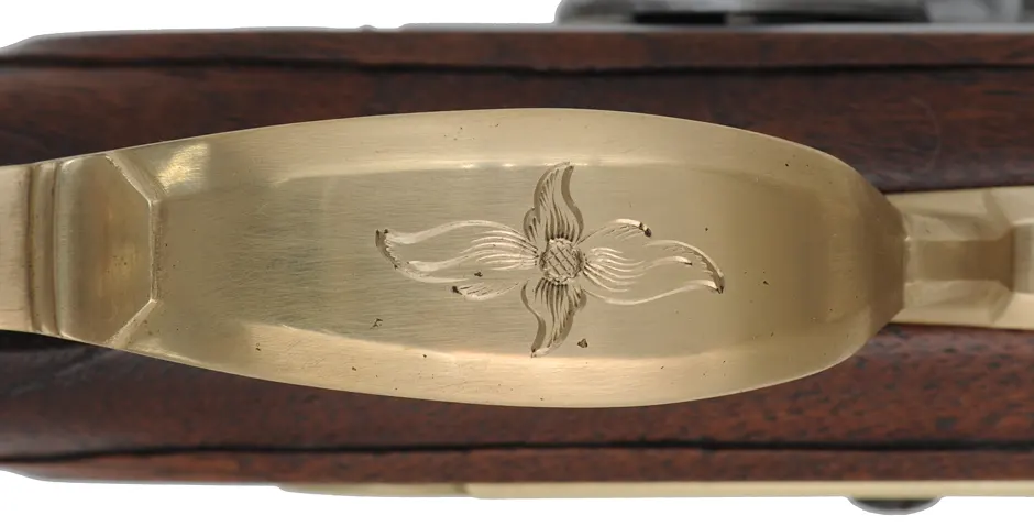 Lancaster County, Pennsylvania Barn Rifle,
.50 caliber, 35" Colerain barrel,
engraved Chamber's flintlock, walnut, brass trim, 
as-new, unfired, by M. Compton