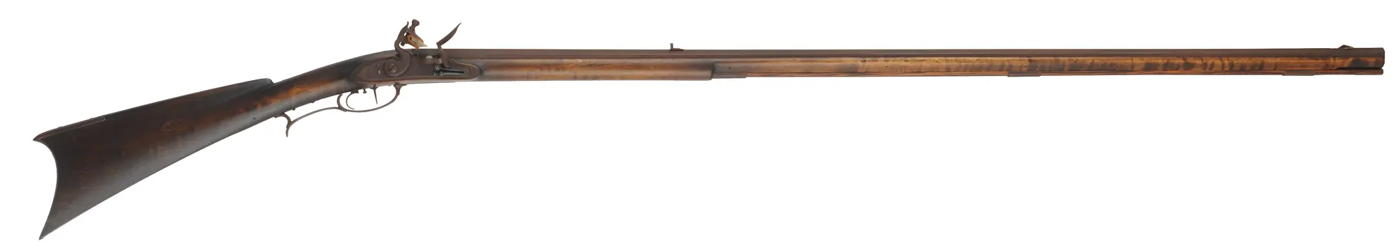 Southern Mountain Longrifle,
.40 caliber 44" swamped barrel,
late Ketland flintlock, maple, iron trim, 
new, unfired, by M. Compton Southern Mountain Longrifle,
.40 caliber 44" swamped barrel,
late Ketland flintlock, maple, iron trim, 
new, unfired, by M. Compton