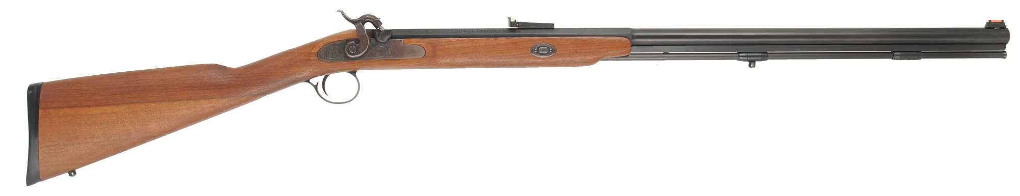 Pennsylvania Hunter Rifle,
.50 caliber, 32" octagon-to-round barrel,
percussion, walnut, iron trim,
used, by Thompson Center Arms Pennsylvania Hunter Rifle,
.50 caliber, 32" octagon-to-round barrel,
percussion, walnut, iron trim,
used, by Thompson Center Arms