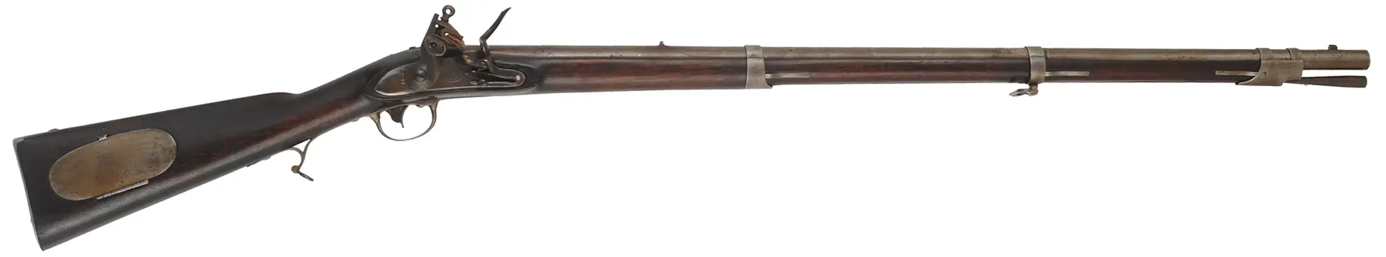 Antique U. S. Model 1817 Common Rifle,
.54 caliber 36" barrel,
flintlock, walnut with repair, iron,
1824 date, by R. Johnson