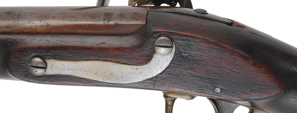Antique U. S. Model 1817 Common Rifle,
.54 caliber 36" barrel,
flintlock, walnut with repair, iron,
1824 date, by R. Johnson