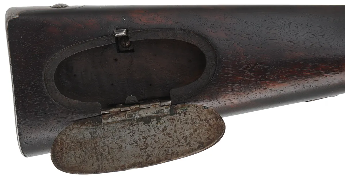 Antique U. S. Model 1817 Common Rifle,
.54 caliber 36" barrel,
flintlock, walnut with repair, iron,
1824 date, by R. Johnson
