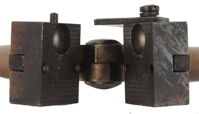 Used Mold, Ideal - Lyman .575" round ball mold blocks, single cavity, with handles