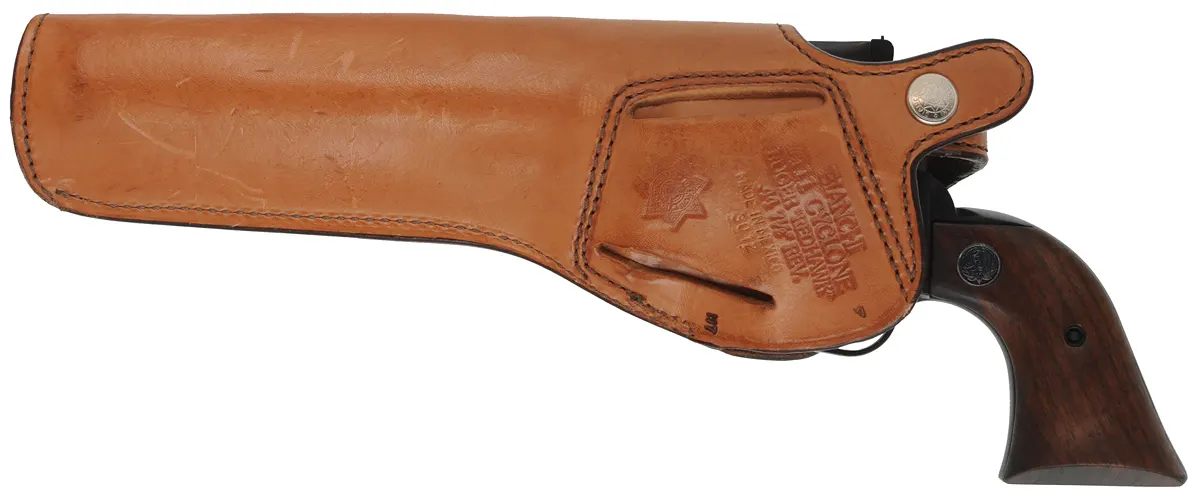 Ruger Old Army Revolver,
.45 caliber, 7-1/2" barrel, 
percussion, blued, walnut, 
adjustable target sights, nipple wrench, 
Lyman round ball mold, holster, used