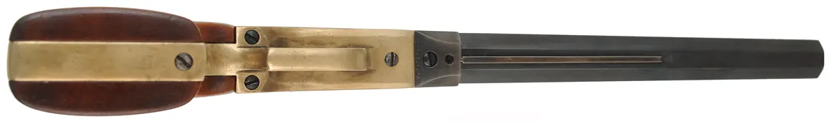 R. Tingle Single Shot Pistol,
.44 caliber, 8-5/8" barrel,
steel frame, walnut, brass,  
used, marked Armi San Marco ~ Italy