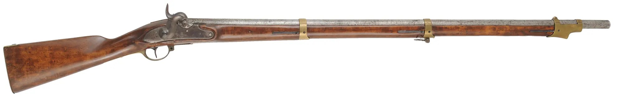 Antique Model 1809/39 Potsdam Musket 
.72 caliber, 41" barrel,
1825 dated lock,  percussion conversion,
beech stock, brass trim
