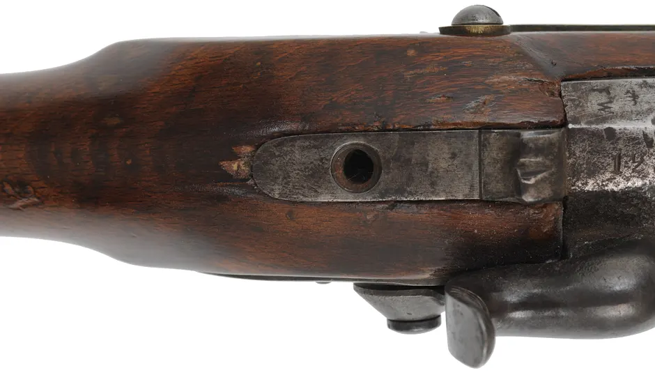 Antique Model 1809/39 Potsdam Musket 
.72 caliber, 41" barrel,
1825 dated lock,  percussion conversion,
beech stock, brass trim