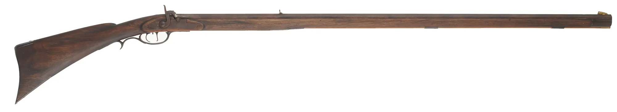 Chunk Gun
.40 caliber, 47" barrel,
walnut, iron, percussion, 
used, signed D.J. Arnold