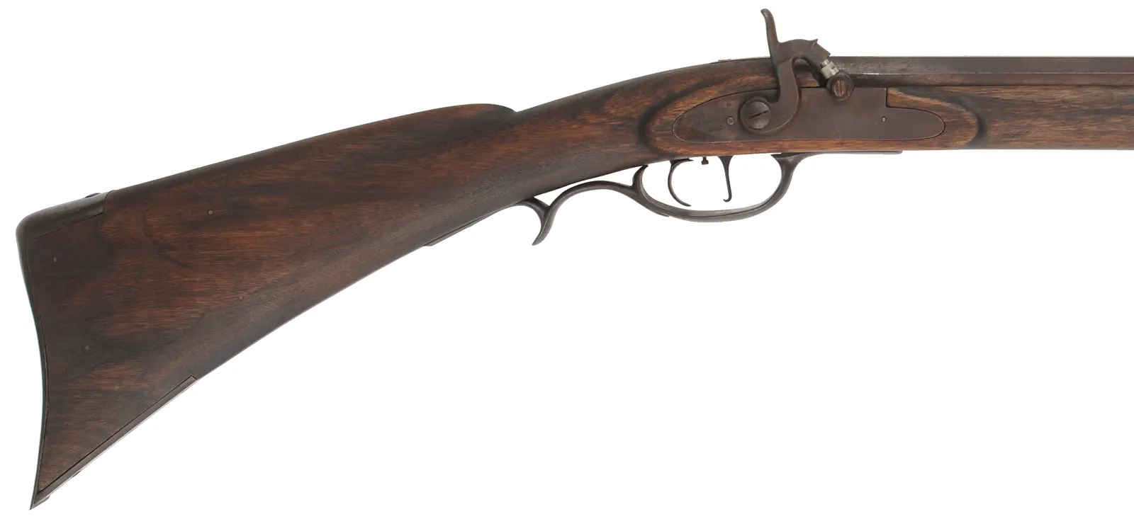 Chunk Gun
.40 caliber, 47" barrel,
walnut, iron, percussion, 
used, signed D.J. Arnold