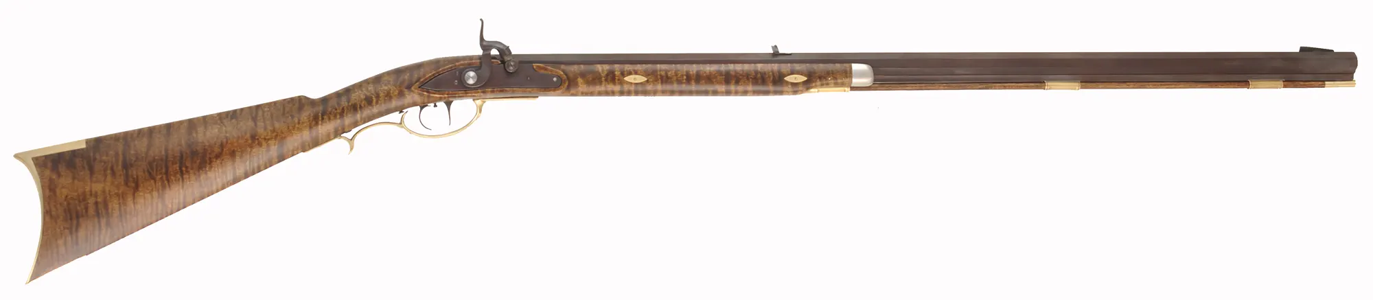 Halfstock Rifle,
.40 caliber, 32" Colerain barrel, 
percussion, curly maple, brass trim,
new, unfired, by J.A. Wymore