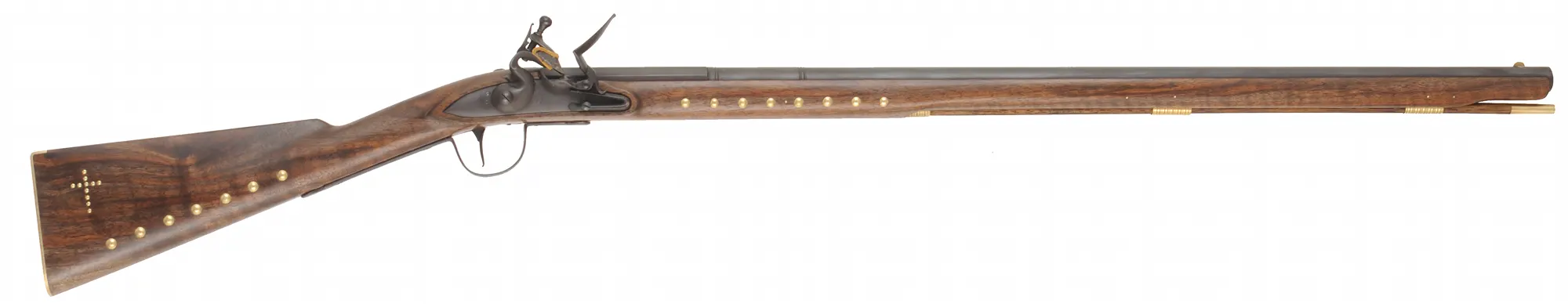 Northwest Trade Gun,
24 gauge, 32" octagon-to-round barrel,
L&R flintlock, walnut, brass tacks, 
new, unfired, by J.A. Wymore