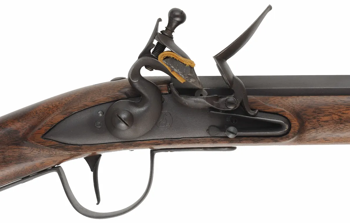 Northwest Trade Gun,
24 gauge, 32" octagon-to-round barrel,
L&R flintlock, walnut, brass tacks, 
new, unfired, by J.A. Wymore