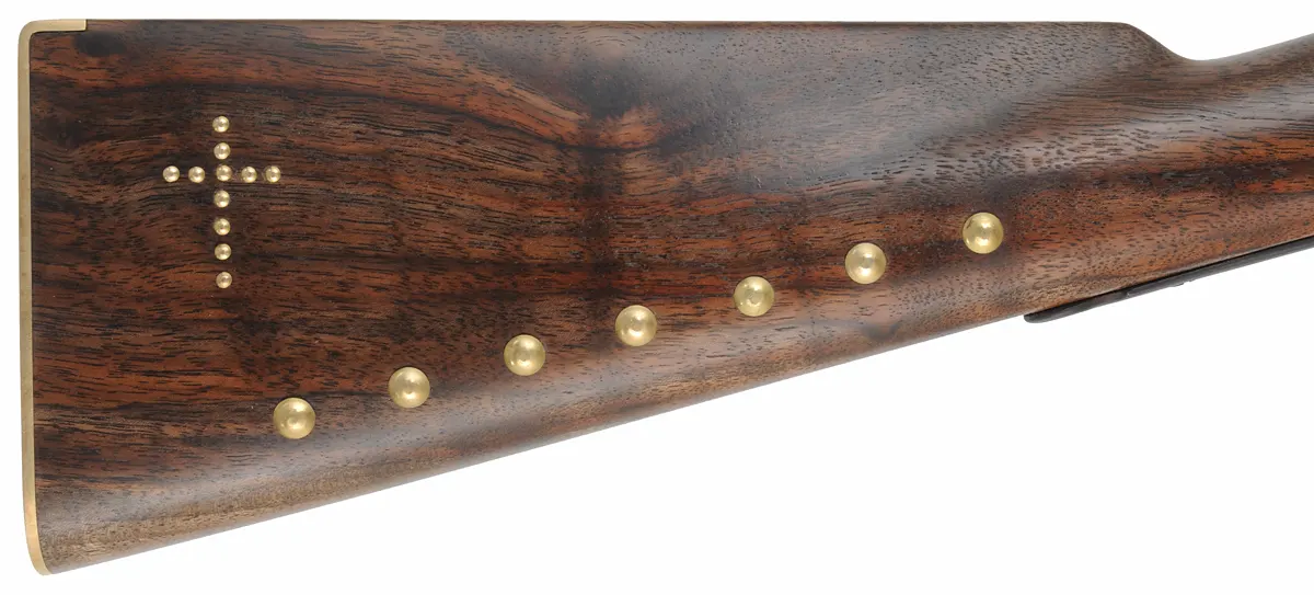 Northwest Trade Gun,
24 gauge, 32" octagon-to-round barrel,
L&R flintlock, walnut, brass tacks, 
new, unfired, by J.A. Wymore