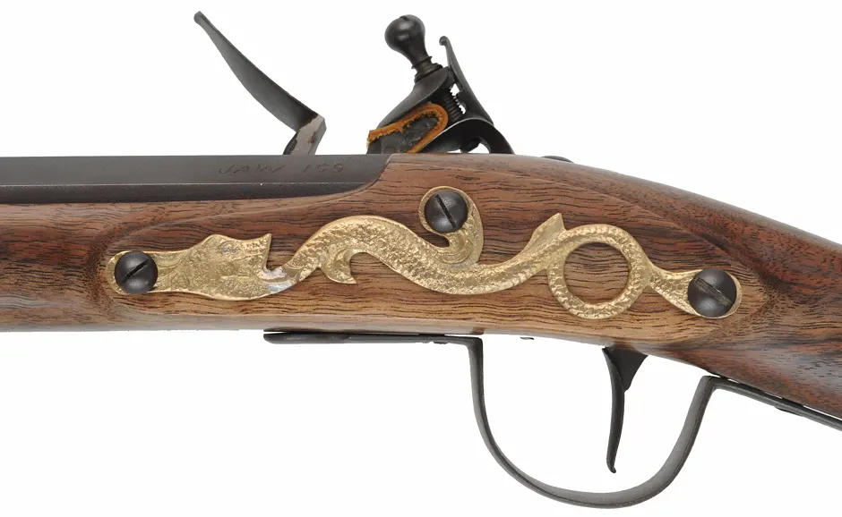 Northwest Trade Gun,
24 gauge, 32" octagon-to-round barrel,
L&R flintlock, walnut, brass tacks, 
new, unfired, by J.A. Wymore
