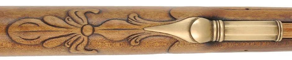 George Schroyer - Pennsylvania Longrifle
.50 caliber 42" Rice swamped barrel,
maple stock, sliding wood patchbox, brass trim, as-new
