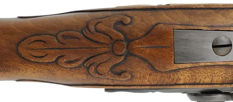 George Schroyer - Pennsylvania Longrifle
.50 caliber 42" Rice swamped barrel,
maple stock, sliding wood patchbox, brass trim, as-new
