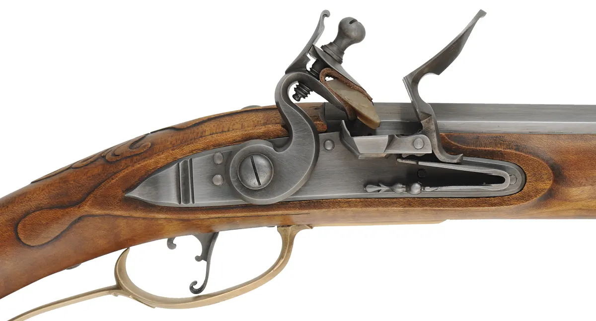 George Schroyer - Pennsylvania Longrifle
.50 caliber 42" Rice swamped barrel,
maple stock, sliding wood patchbox, brass trim, as-new
