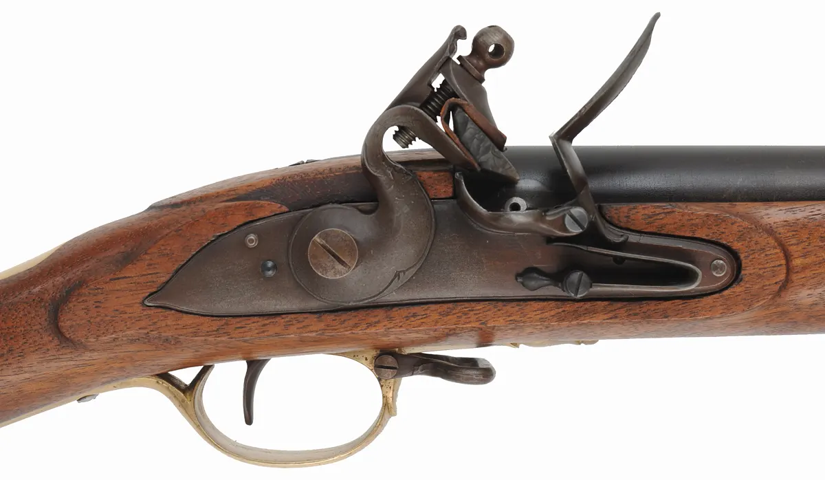 Officer's Fusil,
20 gauge smoothbore, 38-1/2" barrel,
straight grain walnut, brass furniture, used