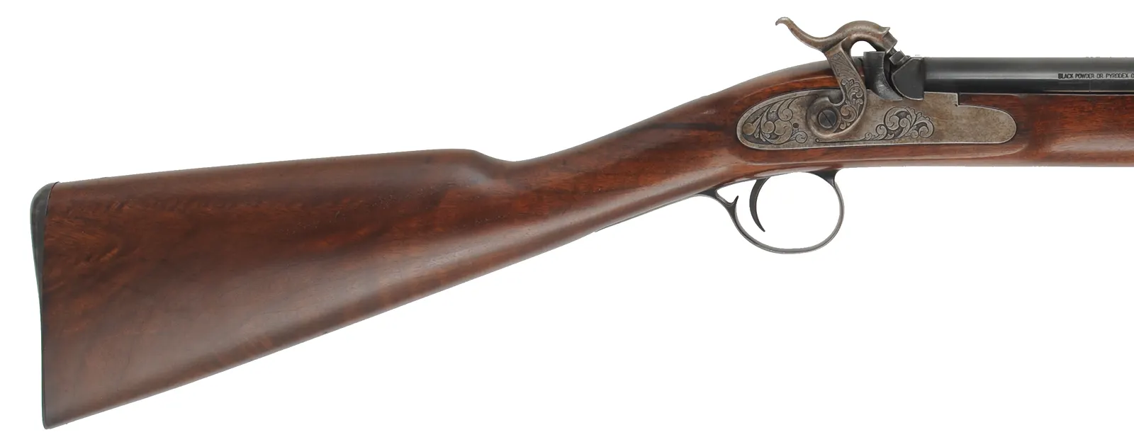 T/C New Englander Rifle,
.54 caliber, 26" barrel,
additional 12 gauge cylinder bore 28" barrel,
percussion, walnut, iron trim, 
used, by Thompson Center Arms