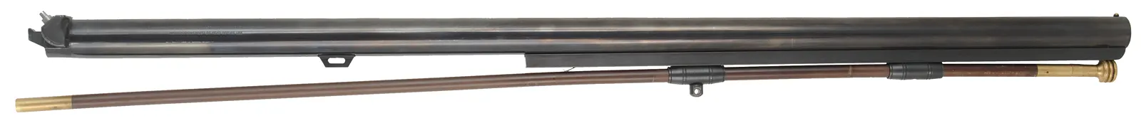 T/C New Englander Rifle,
.54 caliber, 26" barrel,
additional 12 gauge cylinder bore 28" barrel,
percussion, walnut, iron trim, 
used, by Thompson Center Arms