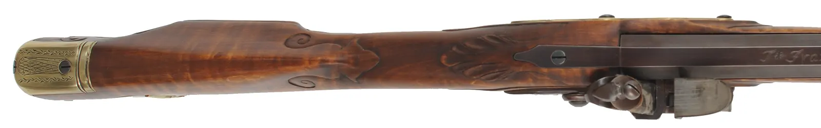 Virginia Longrifle,
.50 caliber, 42" Colerain swamped barrel,
large Siler flint lock, maple, brass trim,
new, unfired, by Thom Frazier