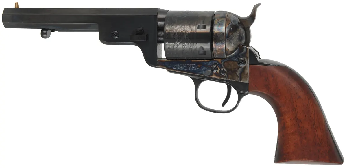 1851 Navy Conversion,
caliber .38 Special, 5-1/2" barrel,
walnut, blued triggerguard & backstrap,
near-new, by Aldo Uberti ~ Italy