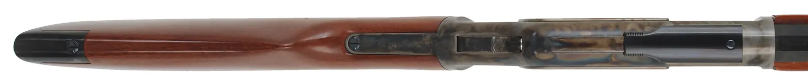 Model 1873 Winchester Rifle,
caliber .45 Colt, 24-1/4" barrel,
walnut, color case hardened action, 
used, by Aldo Uberti