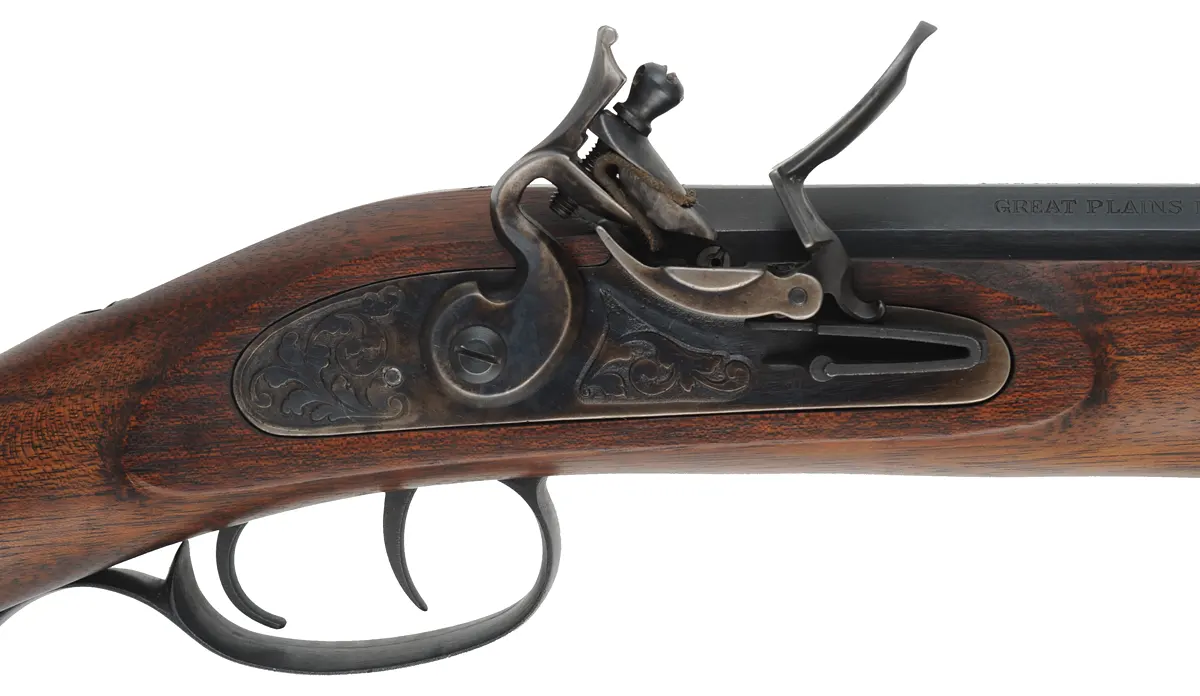 Lyman Great Plains Rifle,
.50 caliber, 32" barrel,
flintlock, walnut, iron, used 