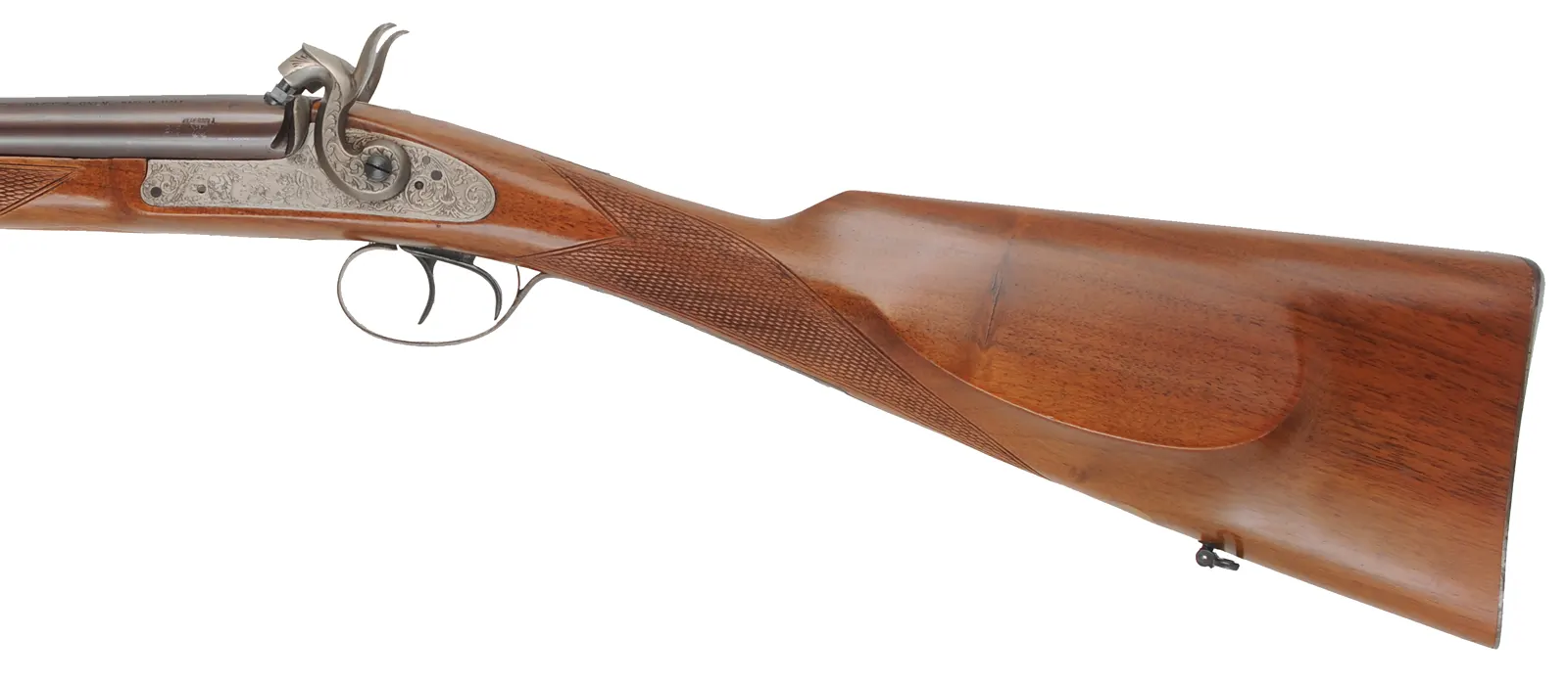 Kodiak Express Double Rifle,
.50 caliber, 26" browned barrels, 
percussion, checkered walnut, used,
by Davide Pedersoli