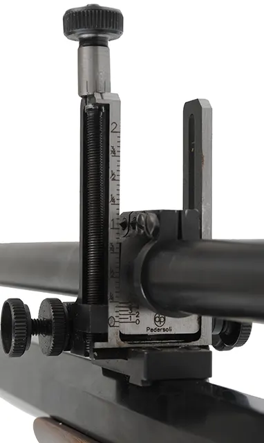 Rolling Block Rifle,
caliber .45-70 Government,  30" octagon barrel,
checkered walnut, repaired wrist, pistol grip, Malcolm telescope,
used, by Davide Pedersoli & Co.