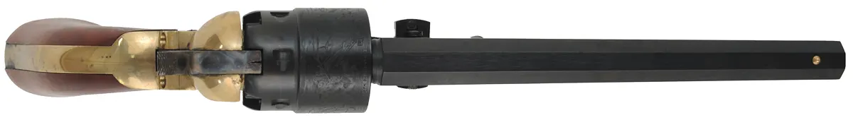 Model 1851 Navy Revolver,
.44 caliber, 7-1/2" barrel, 
percussion, brass framed, blued, 
used, by Armi San Marco