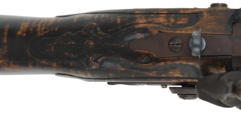 Jacob Dickert, Lancaster County, Pennsylvania Longrifle,
.50 caliber, 46" Rice swamped octagon barrel,
Chambers flintlock, maple, engraved brass trim,
peep sight, used, signed by R. Grunkemeyer