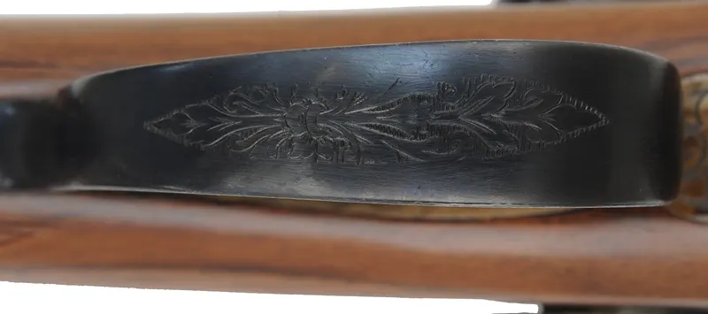 Double Shotgun
13 gauge, 28" barrels,
walnut, checkered straight grip, percussion,
used, by Davide Pedersoli