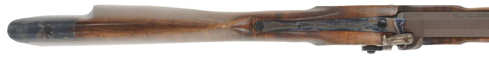 Rocky Mountain Hawken Rifle,
.54 caliber,  34" barrel,
percussion, curly maple, color case hardened iron, 
used, by Davide Pedersoli