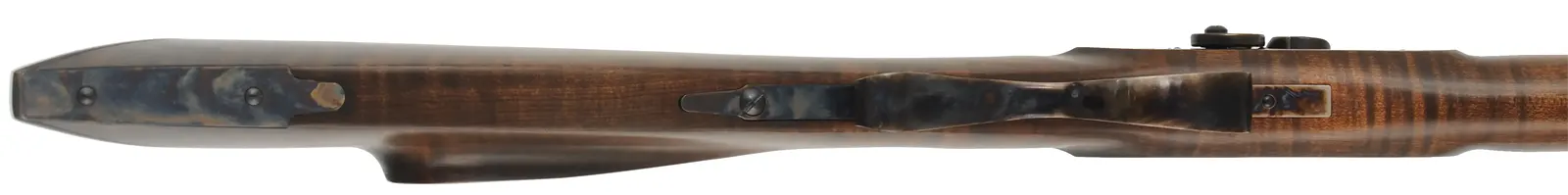 Rocky Mountain Hawken Rifle,
.54 caliber,  34" barrel,
percussion, curly maple, color case hardened iron, 
used, by Davide Pedersoli