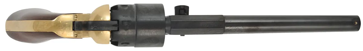 Griswold & Gunnison Revolver,
.44 caliber, 7-3/8" round barrel,
percussion, brass frame, walnut, 
as new, unfired, with factory box, by Pietta