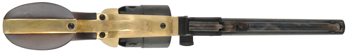 Griswold & Gunnison Revolver,
.44 caliber, 7-3/8" round barrel,
percussion, brass frame, walnut, 
as new, unfired, with factory box, by Pietta