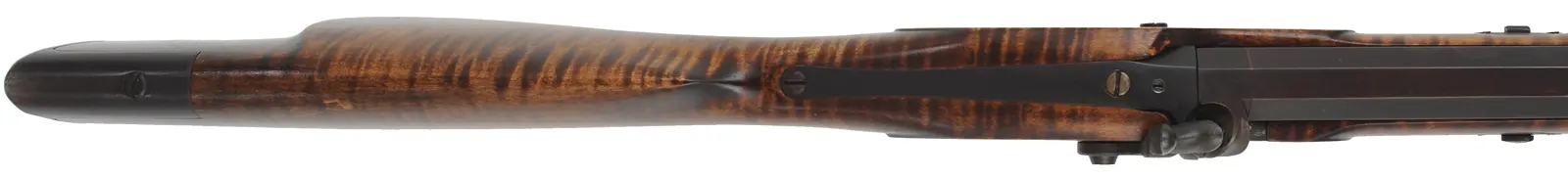 Santa Fe Hawken Rifle,
.54 caliber, 31-1/2" barrel, 
curly maple, iron trim, percussion, 
used, from a kit by Aldo Uberti & Co.