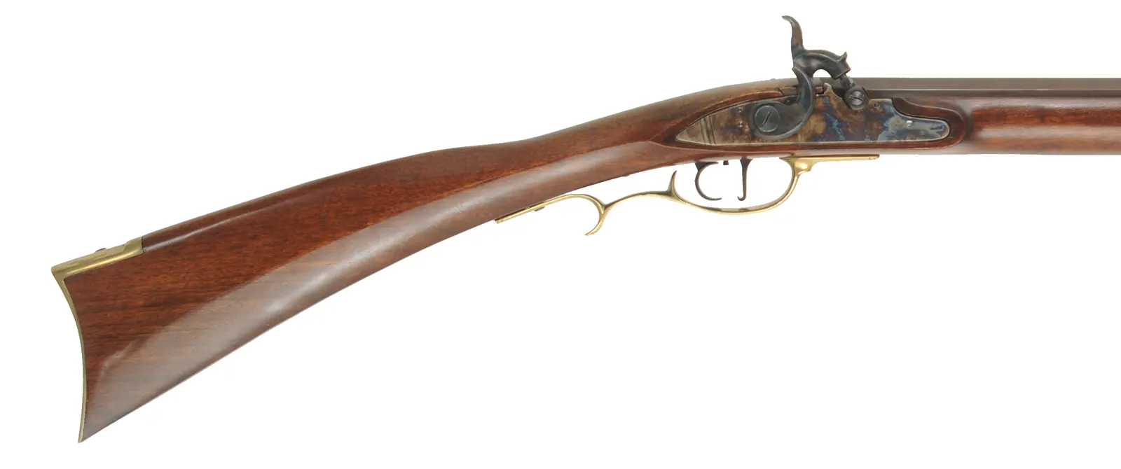 Frontier Longrifle,
.50 caliber, 39" barrel,
percussion, walnut, brass, 
used, by Davide Pedersoli