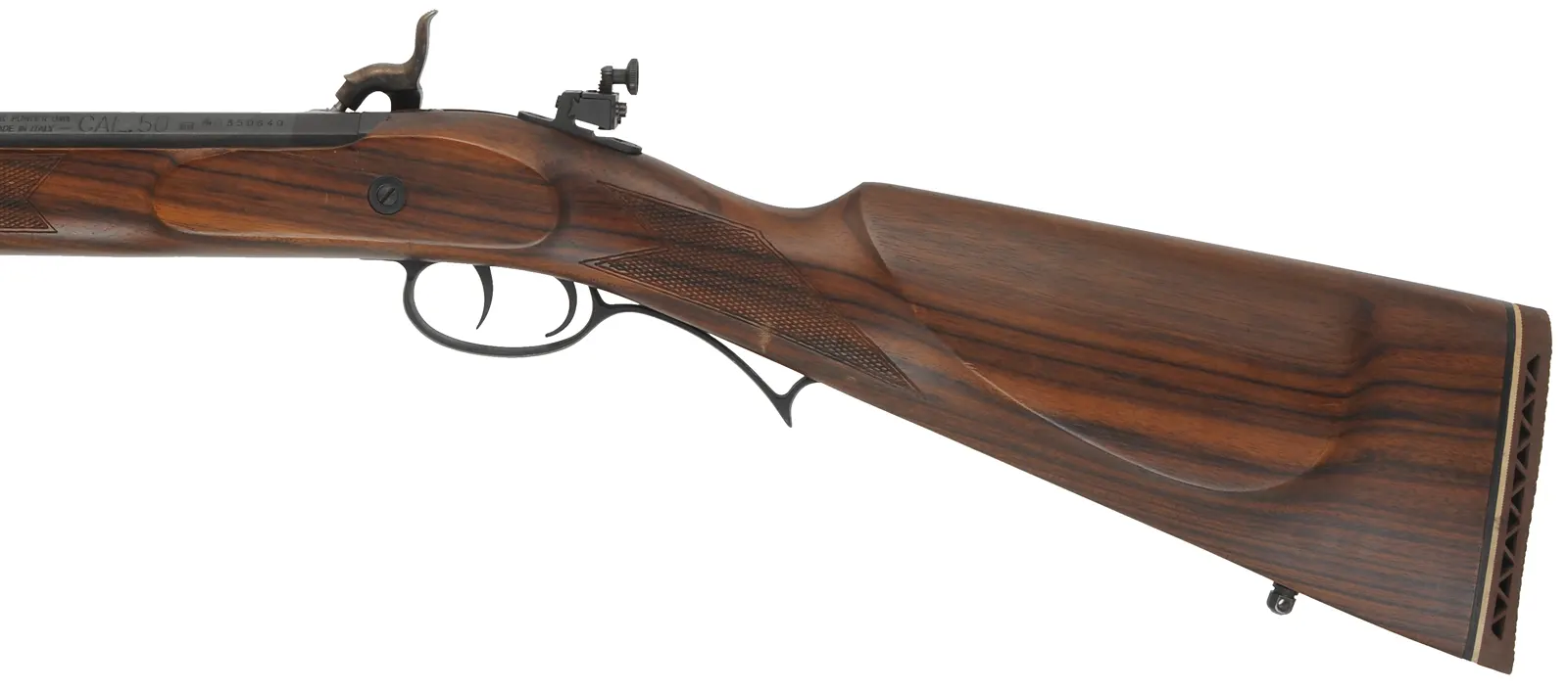 Investarms Hawken Hunter Carbine,
.50 caliber, 22" barrel, 
walnut, blued, fiber optic front sight,
T/C peep sight, used, by InvestArm, Italy