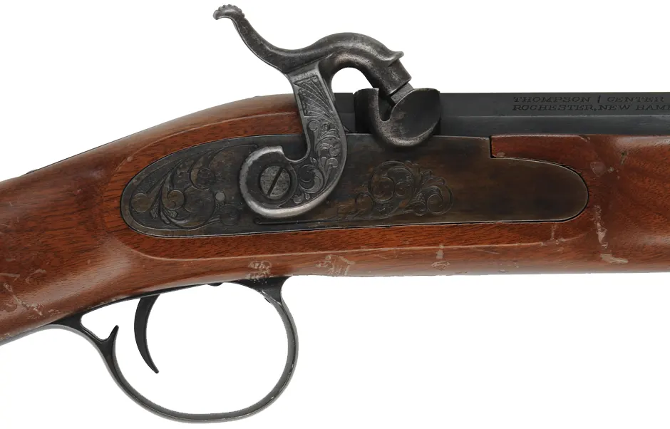 T/C White Mountain Carbine,
 .50 caliber, 21" octagon-to-round barrel, 
percussion, walnut, iron, 
used, with many handling marks in the stock