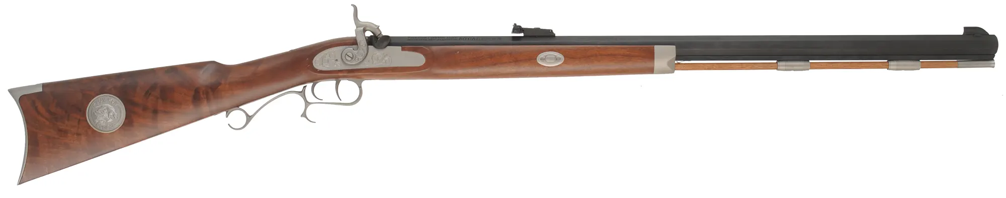 Thompson Center Hawken Cougar Rifle,
.50 caliber, 28" barrel,
percussion, fancy walnut stock, stainless steel trim,
used, by Thompson Center Arms