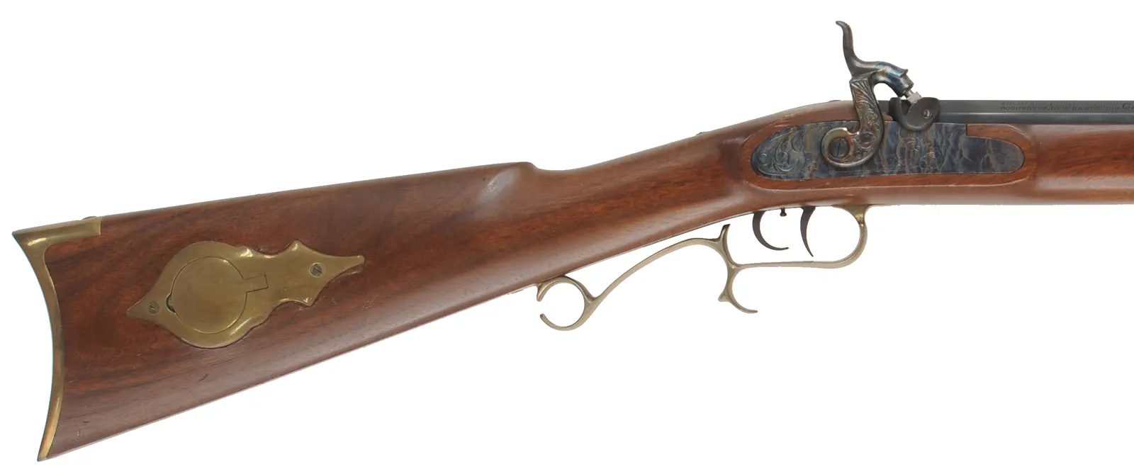 Thompson Center Hawken
.50 caliber, 28" barrel,
walnut stock, brass trim, used,
by Thompson Center Arms