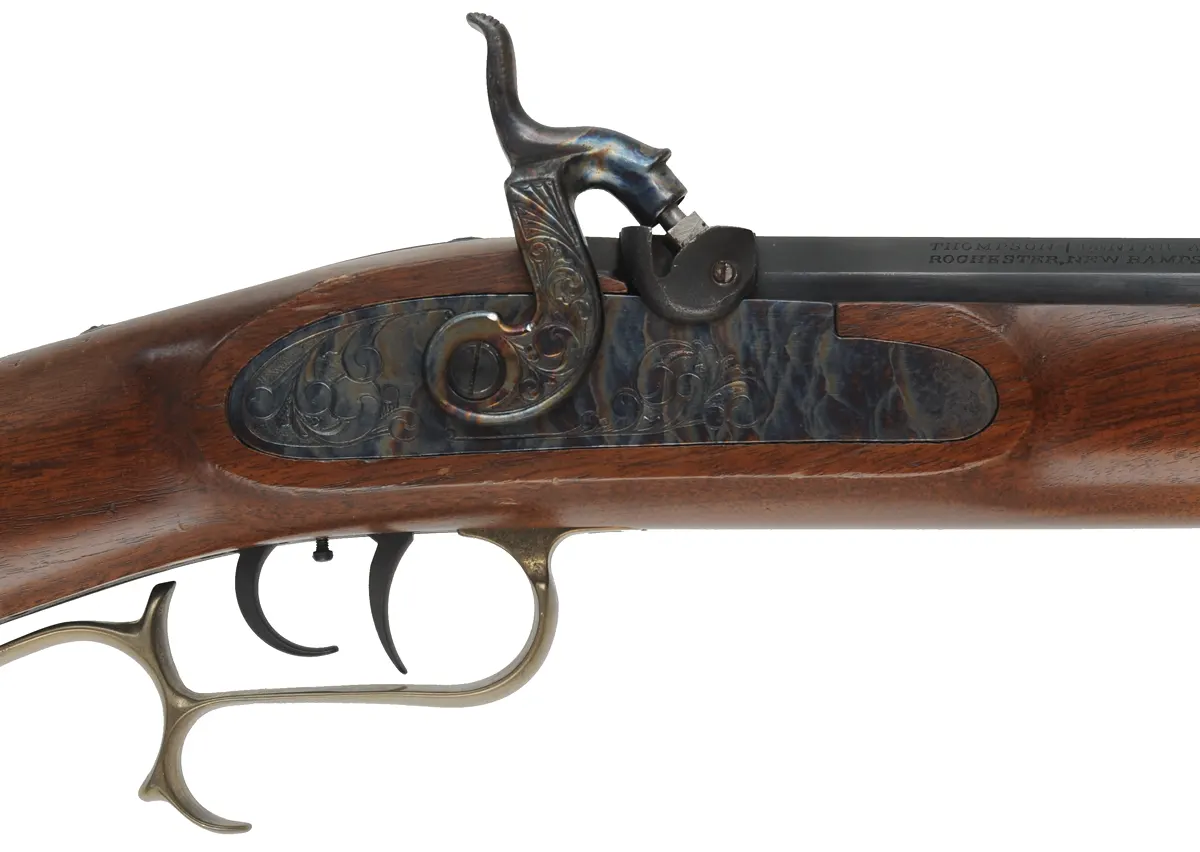 Thompson Center Hawken
.50 caliber, 28" barrel,
walnut stock, brass trim, used,
by Thompson Center Arms