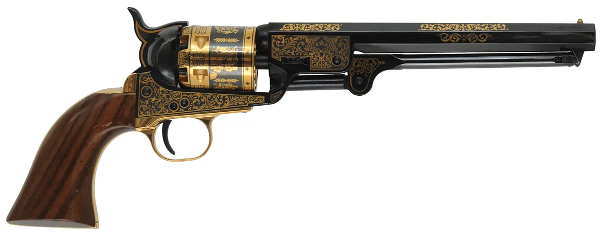 Robert E. Lee Commemorative 1851 Colt Navy ,
.36 caliber, 7 1/2" barrel,
high polish blue with inlaid gold, walnut, cased,
unfired, by United States Historical Society