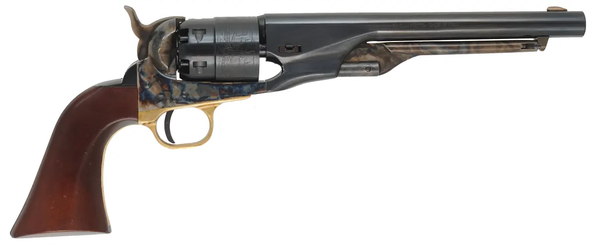 1860 Colt Army Revolver,
.44 caliber, 8" barrel, 
percussion, four screw frame, walnut grips,
some speckles in bore, used, by Pietta